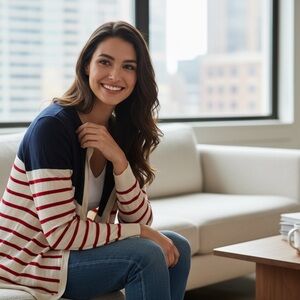 Vero Moda Maddox Stripe Patriotic Americana Red, Blue, Cream Drapey Cardigan